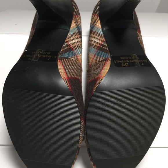 Street Feet Pumps, Plaid,  Brown, Teal, Tan - 014 - Picture 6 of 8